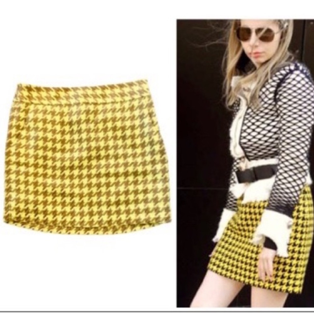 THE LIMITED Women's Yellow and Brown Skirt
